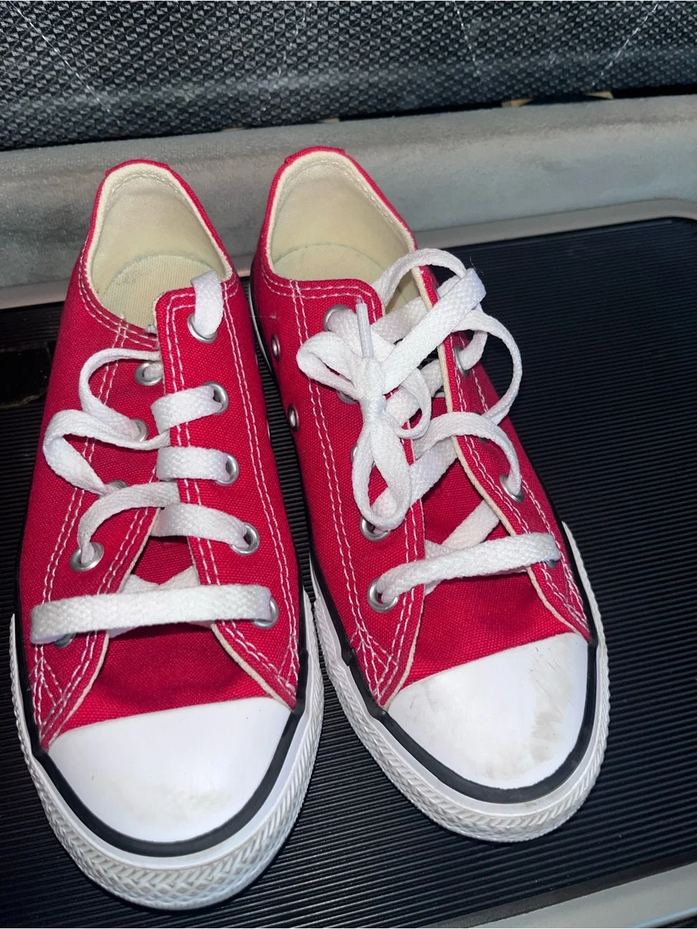 Converse Kids Red Low-Top Canvas Sneakers with White Laces